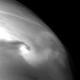 A vortex in the Venusian clouds. Although similar vortices are seen in our planet’s atmosphere, it’s the first time such a feature was spotted on Venus. (Image: JAXA)
